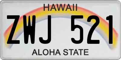 HI license plate ZWJ521