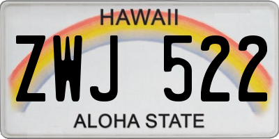 HI license plate ZWJ522