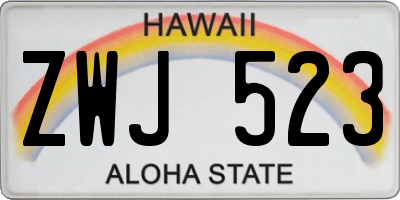 HI license plate ZWJ523