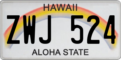 HI license plate ZWJ524