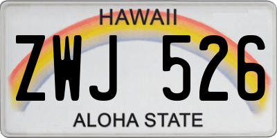 HI license plate ZWJ526
