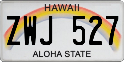 HI license plate ZWJ527