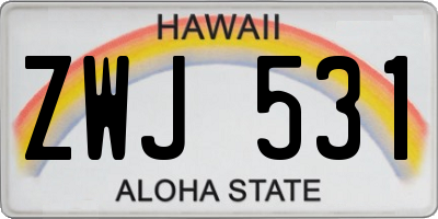 HI license plate ZWJ531