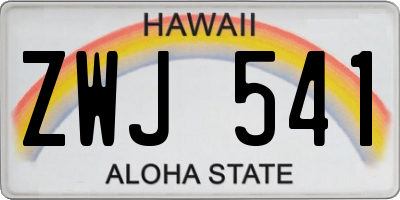 HI license plate ZWJ541