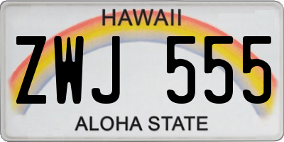 HI license plate ZWJ555