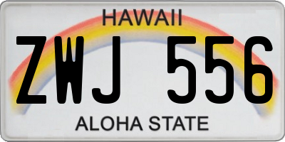 HI license plate ZWJ556