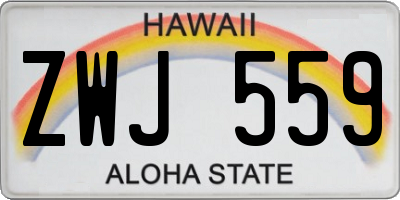 HI license plate ZWJ559