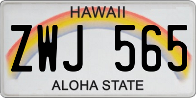 HI license plate ZWJ565