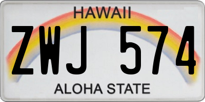 HI license plate ZWJ574