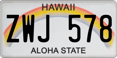 HI license plate ZWJ578
