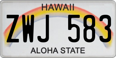 HI license plate ZWJ583