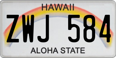 HI license plate ZWJ584