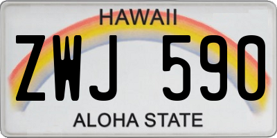 HI license plate ZWJ590