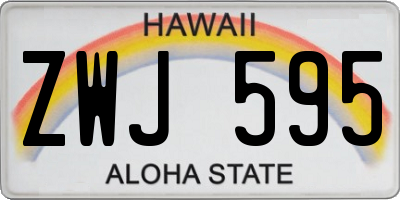 HI license plate ZWJ595