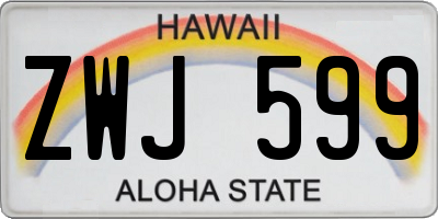 HI license plate ZWJ599