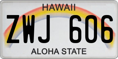 HI license plate ZWJ606