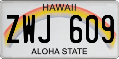 HI license plate ZWJ609