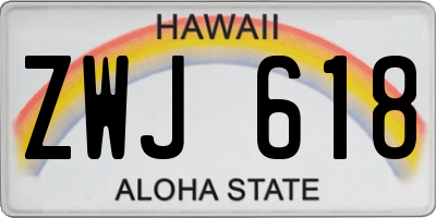 HI license plate ZWJ618