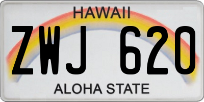 HI license plate ZWJ620