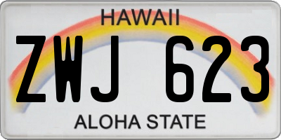 HI license plate ZWJ623