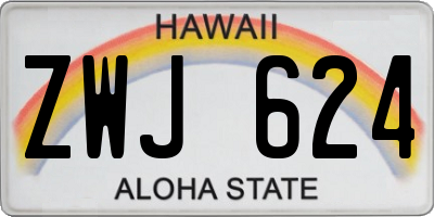 HI license plate ZWJ624