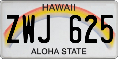 HI license plate ZWJ625
