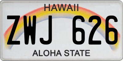 HI license plate ZWJ626