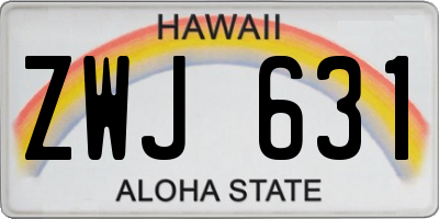HI license plate ZWJ631