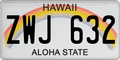 HI license plate ZWJ632