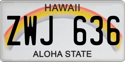 HI license plate ZWJ636