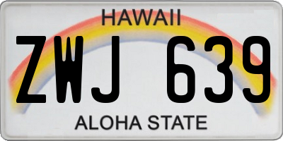 HI license plate ZWJ639
