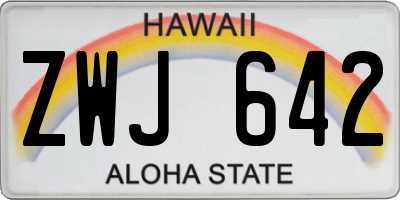 HI license plate ZWJ642