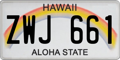 HI license plate ZWJ661