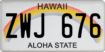 HI license plate ZWJ676