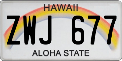 HI license plate ZWJ677
