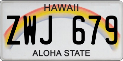 HI license plate ZWJ679