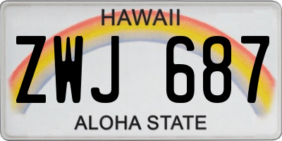 HI license plate ZWJ687