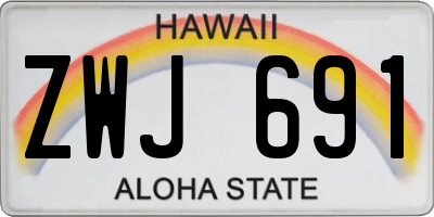 HI license plate ZWJ691