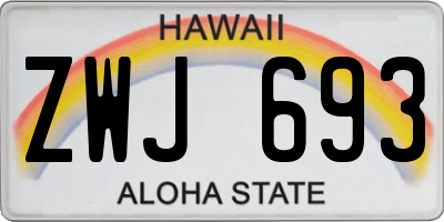 HI license plate ZWJ693