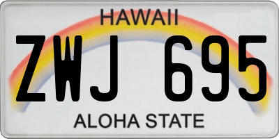 HI license plate ZWJ695