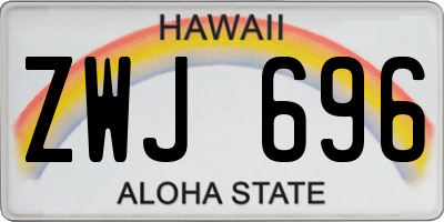 HI license plate ZWJ696