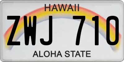 HI license plate ZWJ710