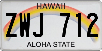 HI license plate ZWJ712