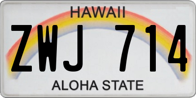 HI license plate ZWJ714