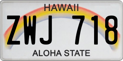 HI license plate ZWJ718