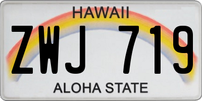 HI license plate ZWJ719