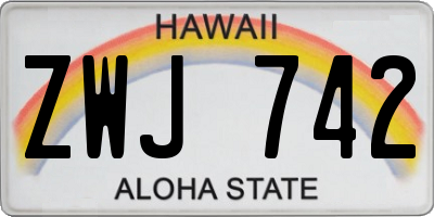 HI license plate ZWJ742
