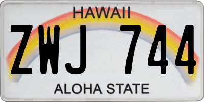 HI license plate ZWJ744