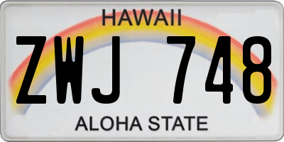 HI license plate ZWJ748