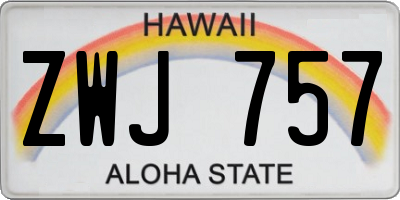 HI license plate ZWJ757